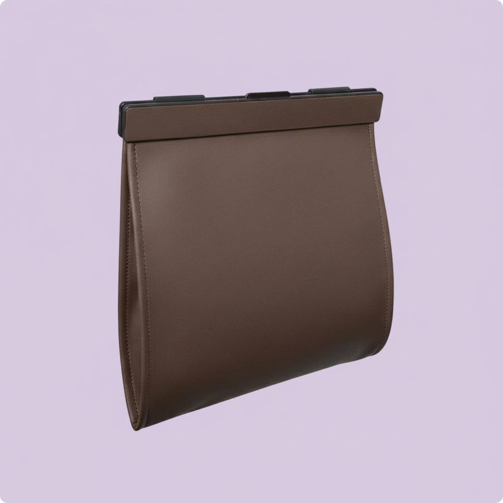 ZELPHORA Foldable Car Trash Bin Easy to Store Rear Seat Trash Bin Hanging Design OpenTop Garbage Bag Brown