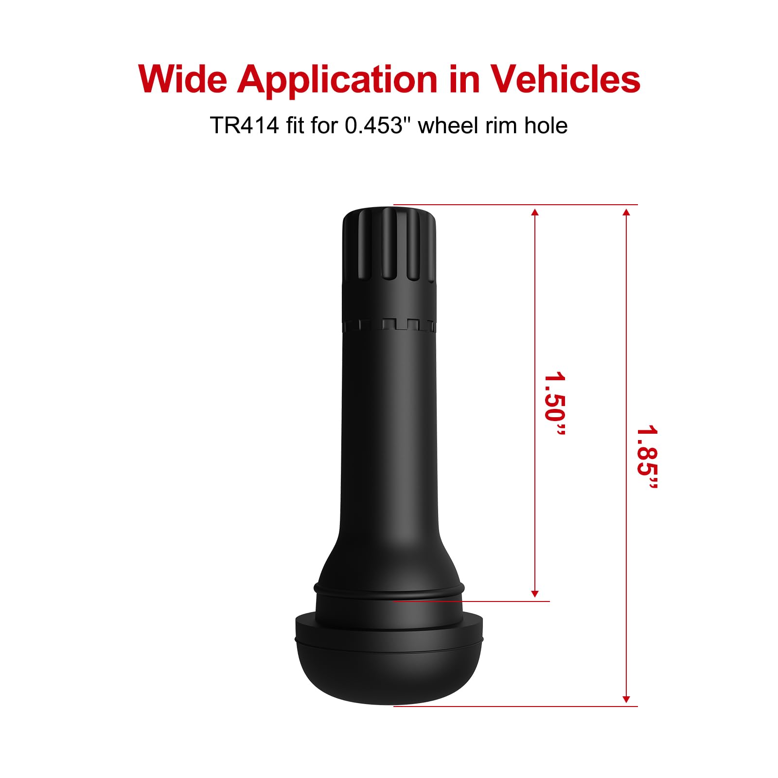 Sunsoul Tr414 Brass Stem Epdm Rubber Snap-In Tire Valve Stems For 0.453 Inch 11.5Mm Rim Holes, Pack Of 5Pcs Valves