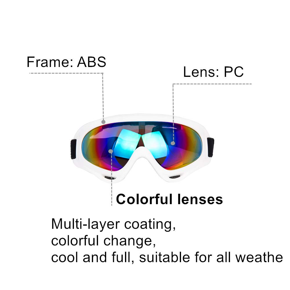 Ljdj Ski Goggles Motorcycle Goggles - Snowboard Glasses Set Of 2 - Dirt Bike Atv Motocross Anti-Uv Adjustable Riding Offroad Pro