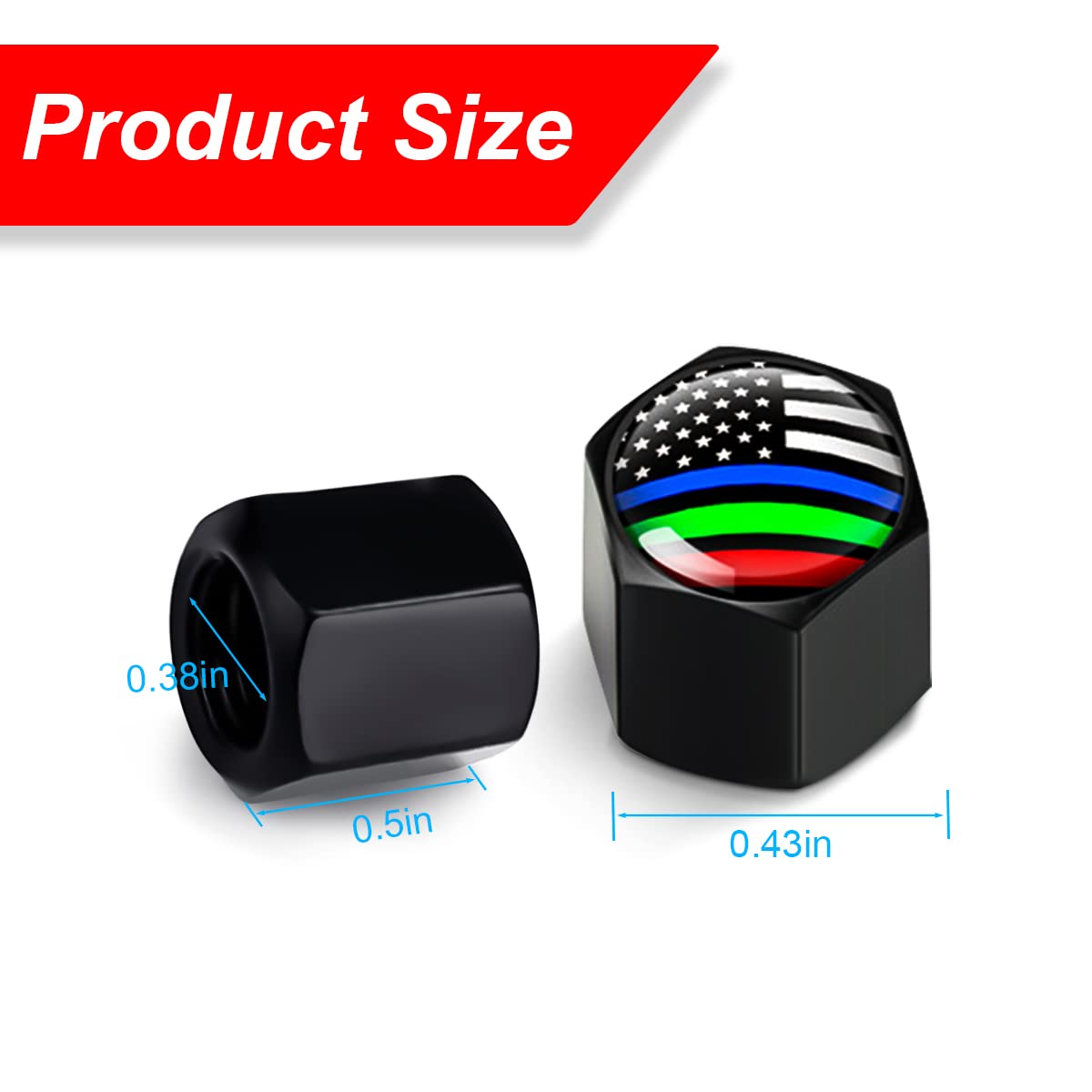 4Pcs American Flag Tire Valve Stem Caps For Car, Auto Anti-Rust Airtight Rubber Valve Stem Covers, Leakproof Wheel And Tire Exte