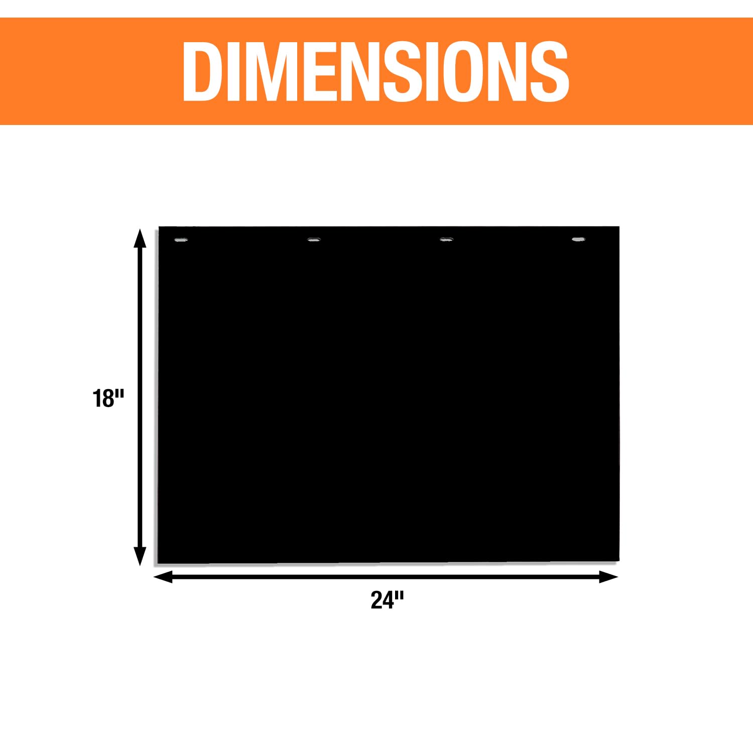 Buyers Products, 2 Pack Super Durable Black Polymer Mudflaps 24X18 Inch, Rc18Ppb