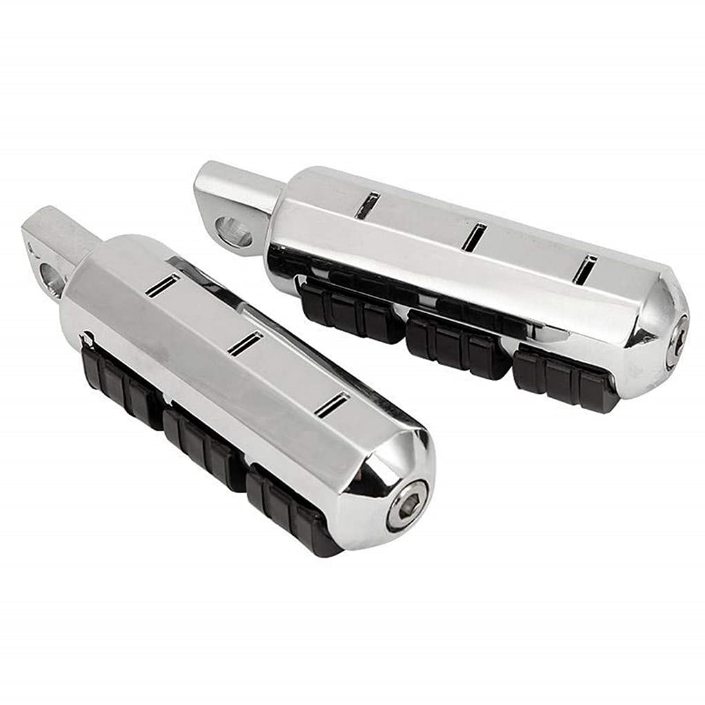 XYZMT Anti Vibration Foot Pegs for Harley Davidson & Honda - Rubber, Chrome & Black