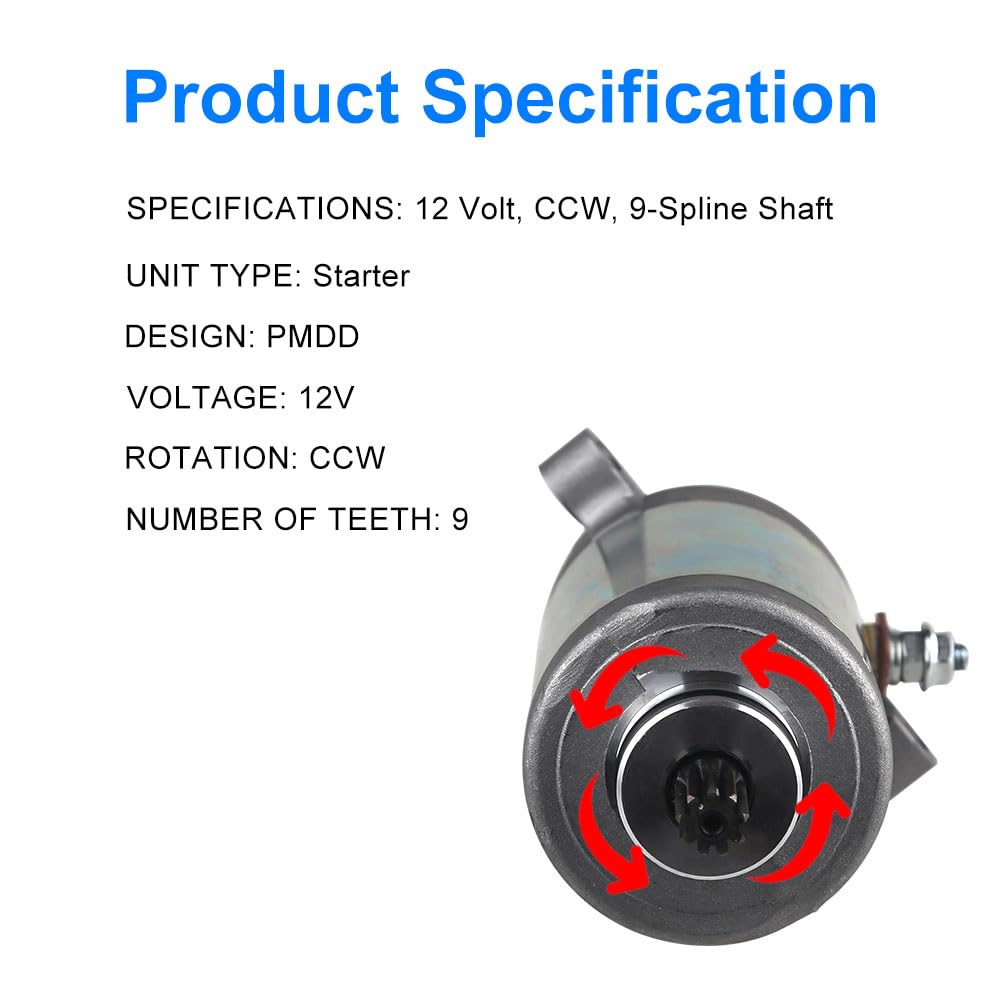 WATERWICH Starter Compatible with Kawasaki Bayou 220 250 KLF220 KLF250 1988-2011 Replaces SMU0052,21163-1130, 21163-1266, 21163-