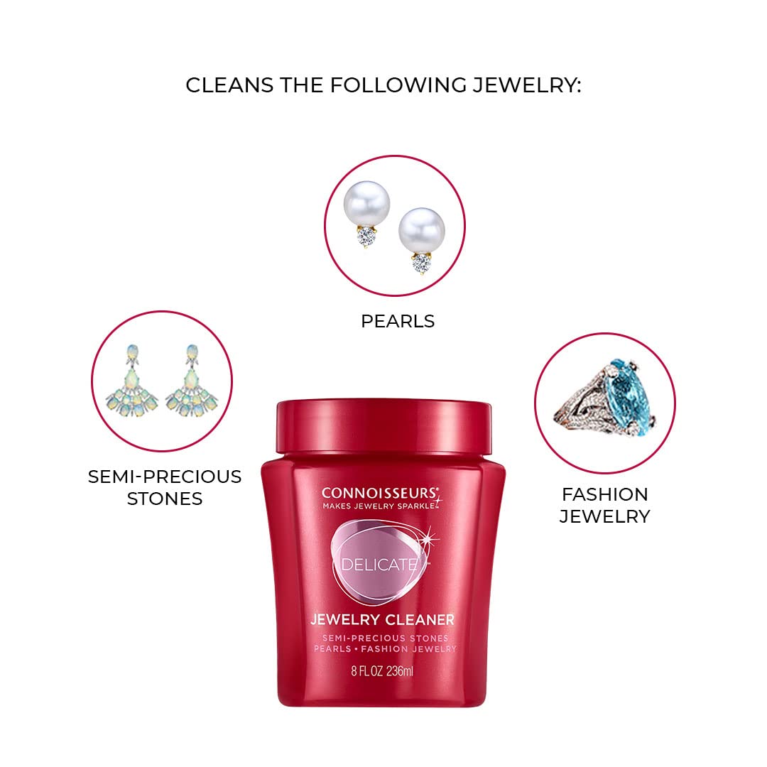 CONNOISSEURS Delicate Jewelry Cleaner, 8 Oz Liquid Solution, Red, Model 1047