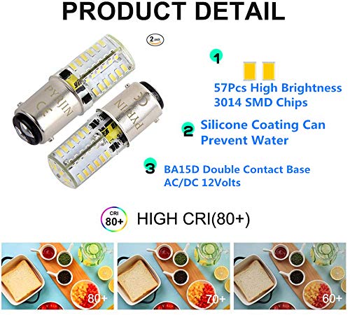 12V Low Voltage Ba15D 1142 Double Contact Bayonet Led Light Bulb, Waterproof 5W Warm White 3000K Equivalent 35W, For Rv Trailer,