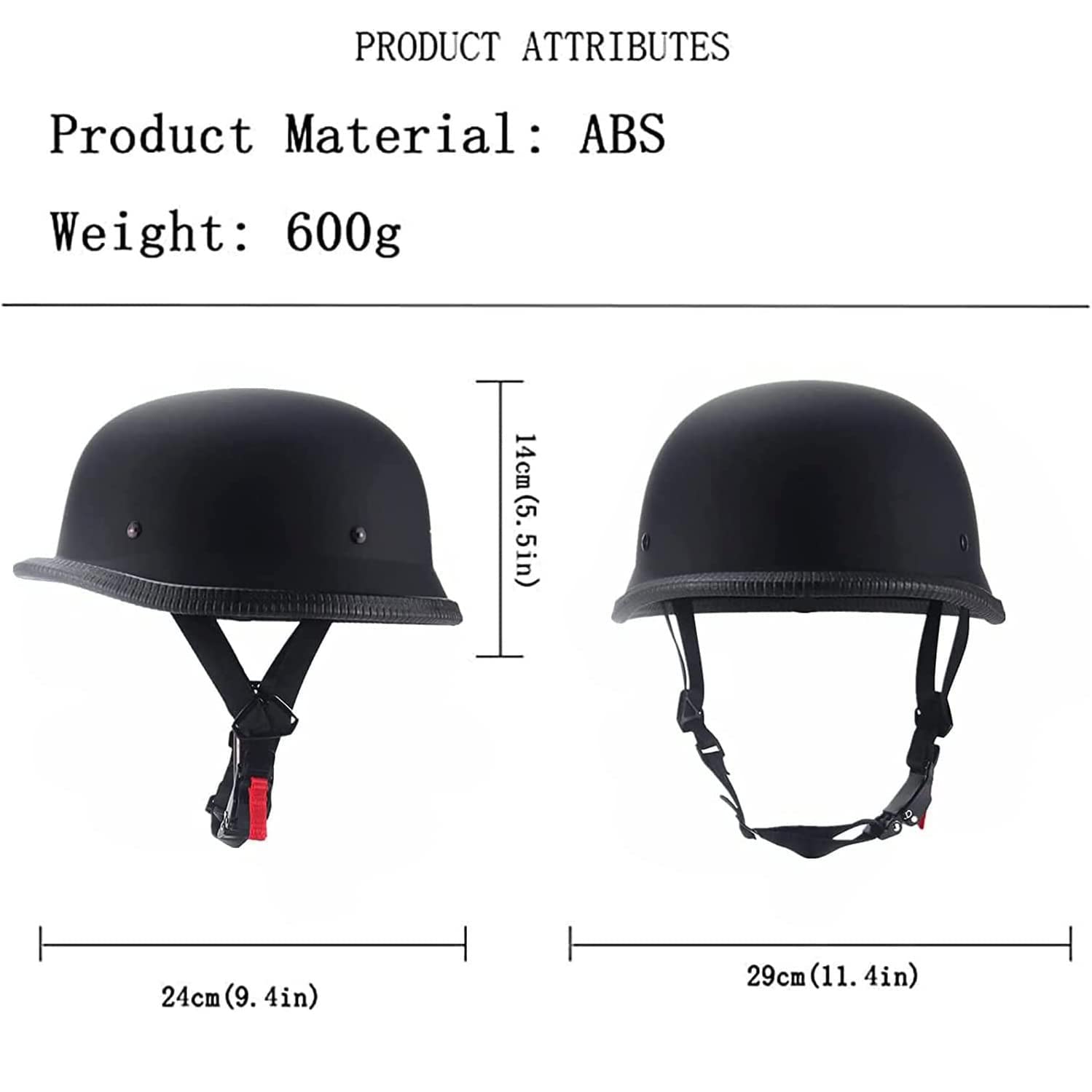 German Half Helmet,Adult Summer Handmade Personality Vintage Casco ,Motorcycle Helmet Scooter Cool Helmet for Men and Women (Bla