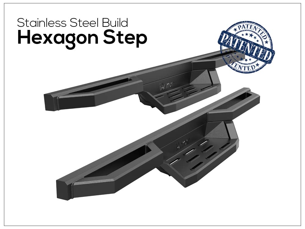 Aps Stainless Steel Pocket Steps Side Bars Compatible With Chevy Silverado Gmc Sierra 1500 2019-2024 Regular Cab & Silverado 1500 Ltd Sierra 1500 Ld 2022 & 2500 3500 2020-2024 (Exclude 19 1500 Ld)