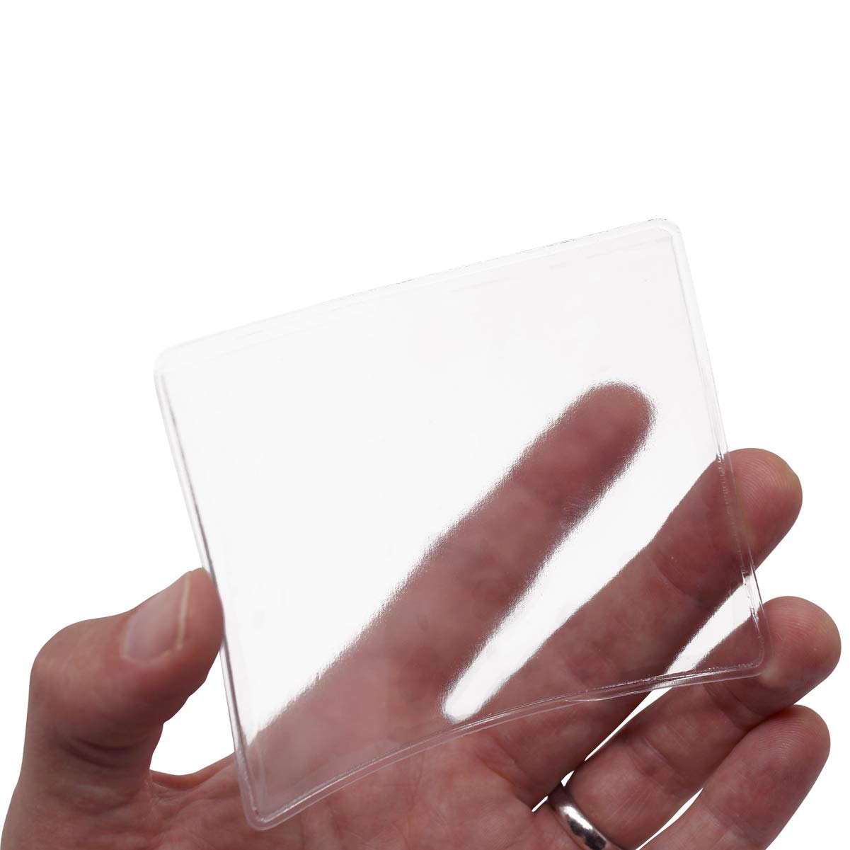 10 Pack - Windshield Parking Permit Holder - Clear Adhesive Tag Pouch - Vinyl Plastic Document Protector Holds Large Parking Pla