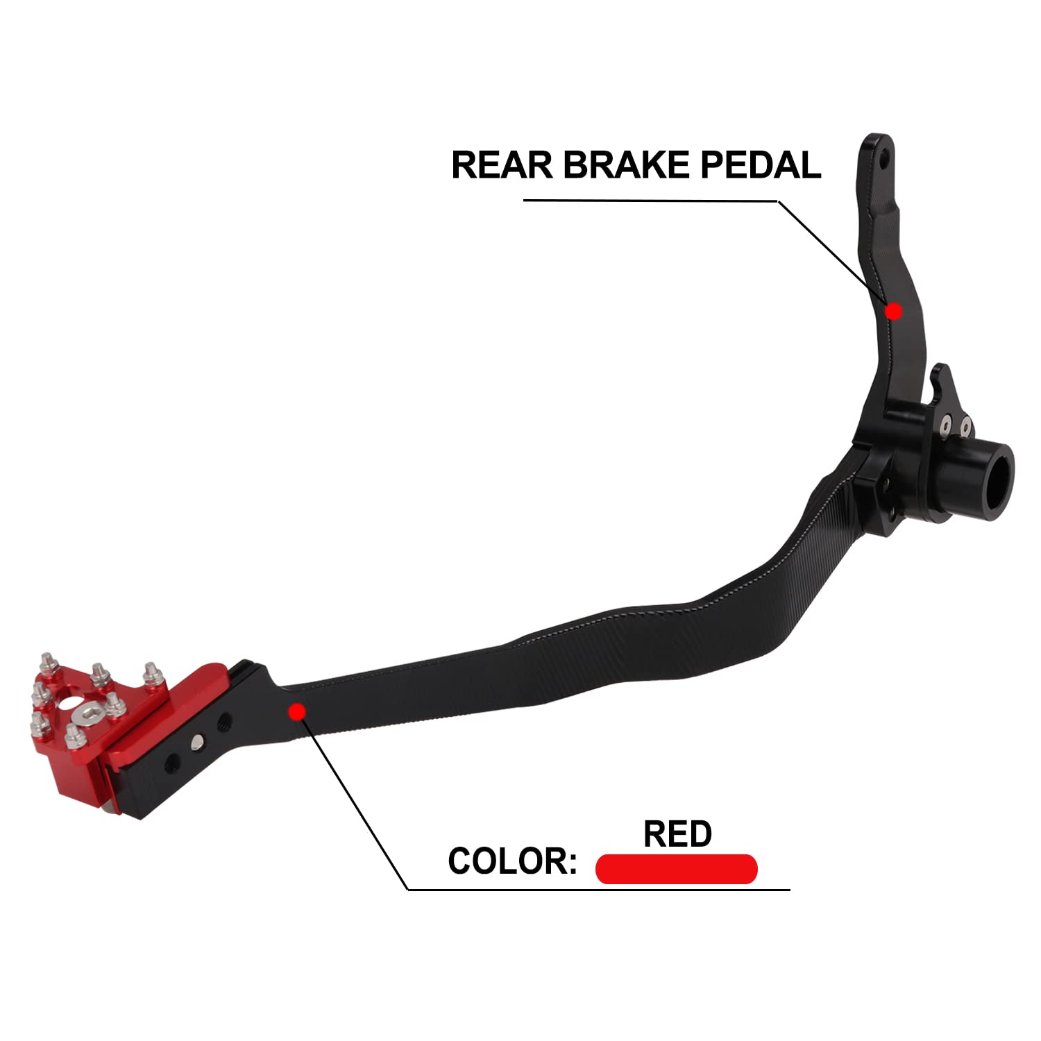 JFG RACING Motorcycle Folding Rear Brake Foot Pedal Lever CNC, Aluminum, Red, for CRF110 F 2013-2022, Model A13190238