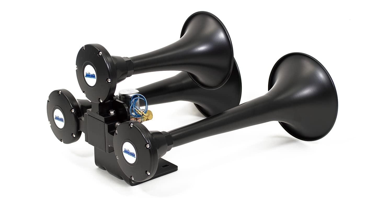 Hornblasters Outlaw Black 12/24 Volt Train Horn Only - 3 Trumpets - Big Sound