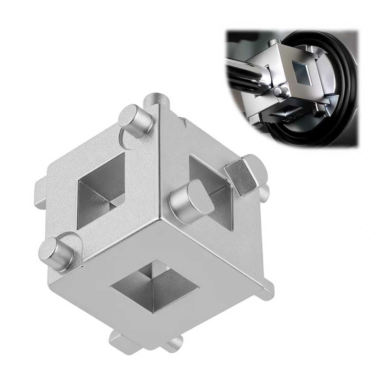 TSIEBRV Cube Brake Caliper Compression Tool Driven by 3/8 Tool,6-face Car Rear Brake Caliper Tools for Returning Brakes Pistons,