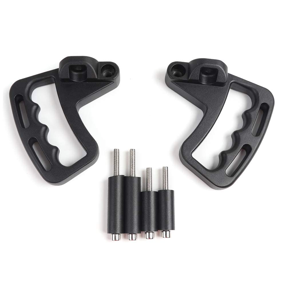 JeCar Front Grab Handles Aluminum Alloy Grab Bars for 2007-2018 Jeep Wrangler JK JKU Sports Sahara Rubicon X, Black