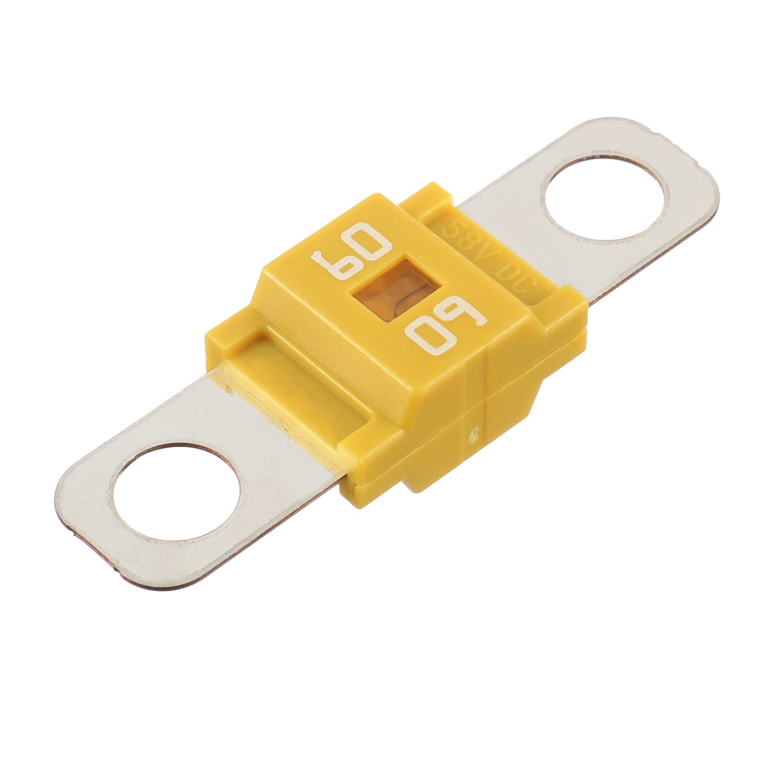 BOJACK 60 Amp Midi Fuse Holders & High Current Fuses - Pack of 2, Yellow, Model BJ-ANS-MIDI, Copper & Plastic Construction