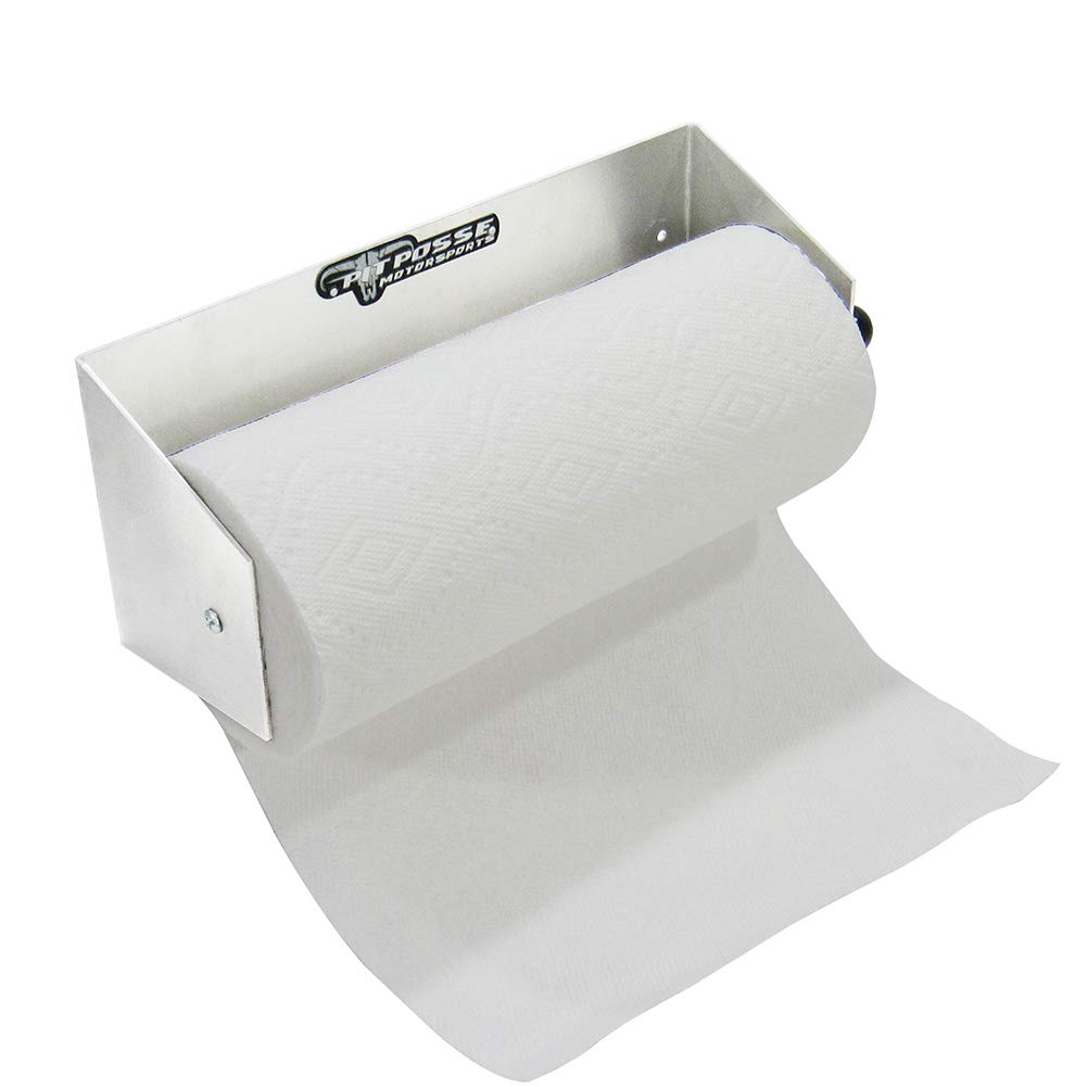Pit Posse 573 Paper Towel Holder Dispenser Aluminum Enclosed Trailer Shop Garage Storage Organizer-Made In Usa- 5 Year Warranty-