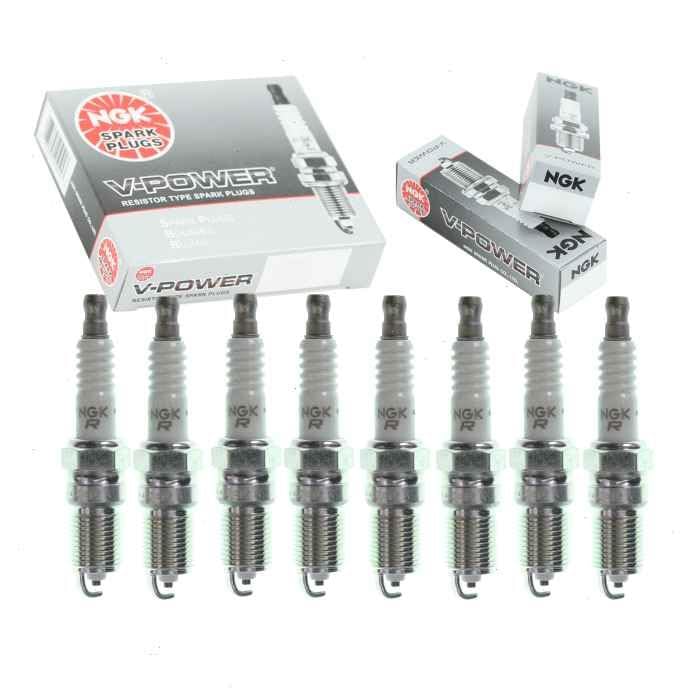 8 pc NGK V-Power Spark Plugs compatible with Ford F-250 Super Duty 5.4L V8 1999-2004