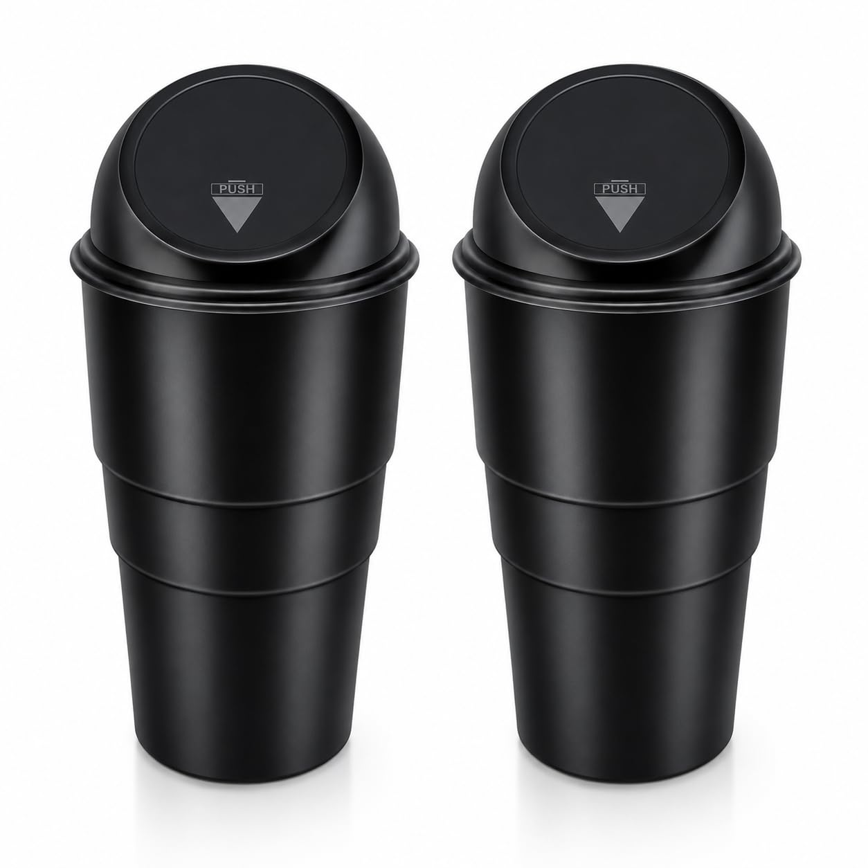 VENOZO Mini Car Dustbin (Pack of 2)  Leakproof ManualLift Trash Can with Lid for Car Cup Holder, Door Pocket & Console | Waste