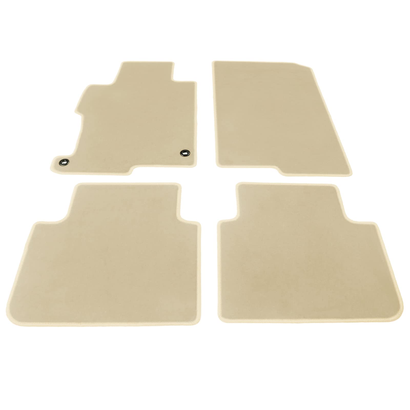 IKON MOTORSPORTS Floor Mats for 2013-2017 Honda Accord Sedan, Beige Nylon 4-Piece Set, Factory Fitment Replacement Liner Carpets
