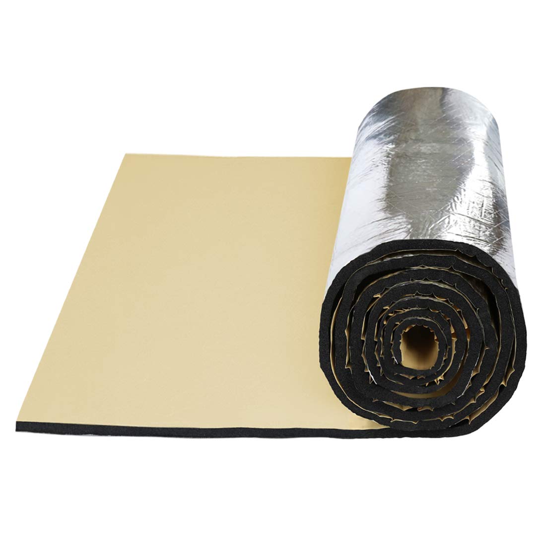 Uxcell 394Mil 32.29Sqft Car Exhaust Muffler Heat Sound Deadener Insulation Mat 118 '' X 40 ''