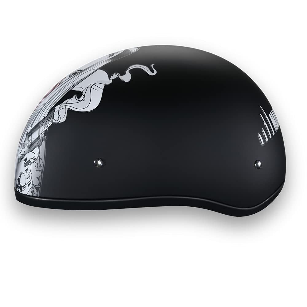 Daytona Helmets Half Skull Cap Motorcycle Helmet - Dot Approved [Make 'Em Pay] [Xl]