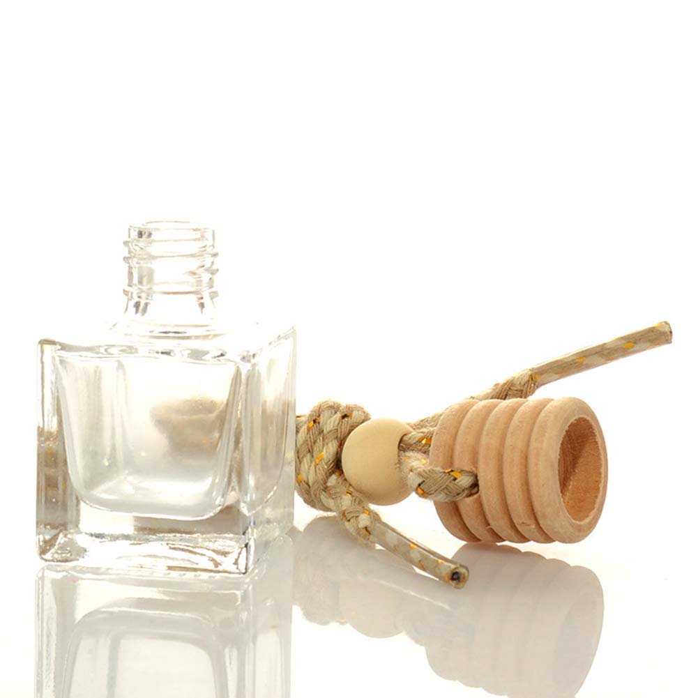 10 Packs Car Aromatherapy Diffuser Hanging Empty Glass Perfume Bottle Essential Oils Diffuser Bottles Automotive Interior Orname
