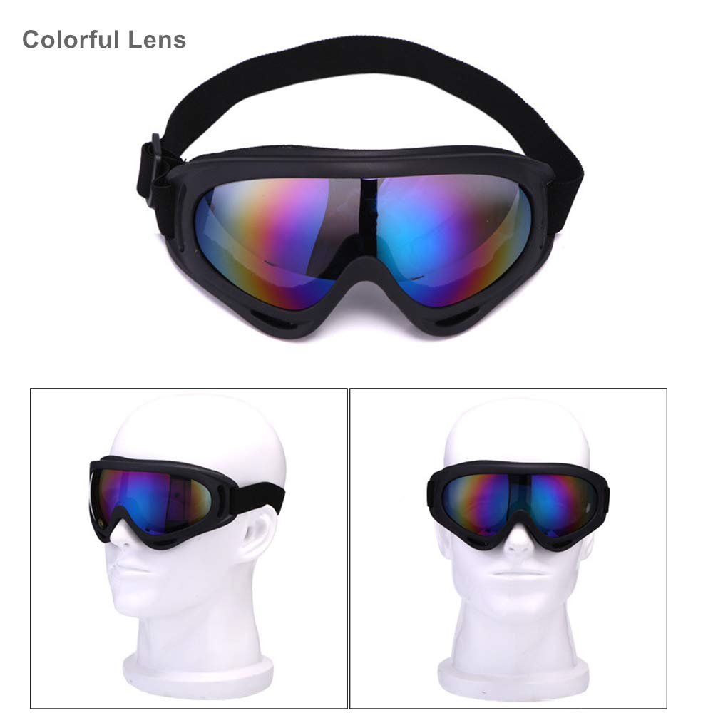Ljdj Ski Goggles Motorcycle Goggles - Snowboard Glasses Set Of 2 - Dirt Bike Atv Motocross Anti-Uv Adjustable Riding Offroad Pro
