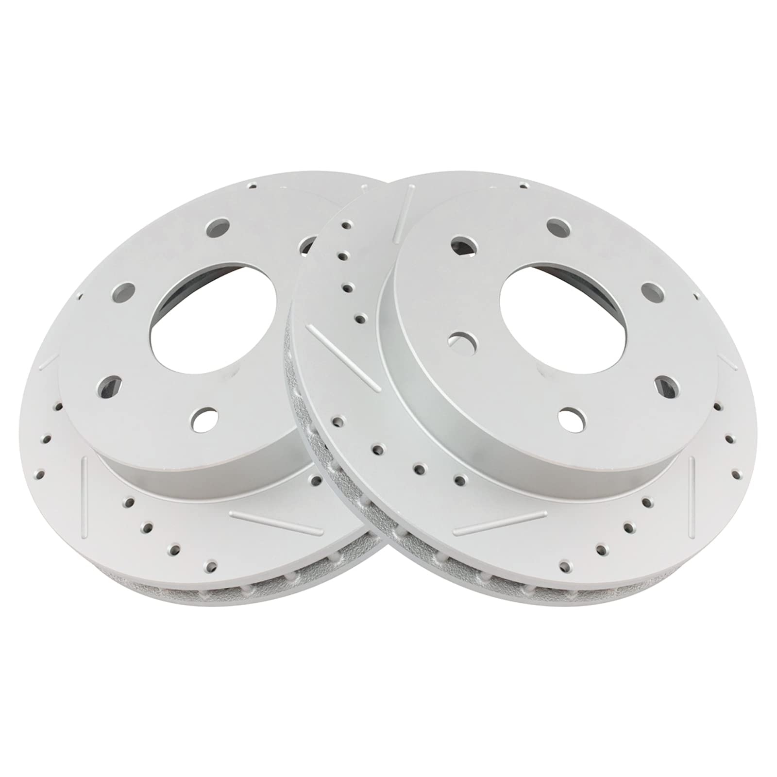 Trq Front Performance Brake Rotor Drilled Slotted Pair Set For Blazer Full Size/Escalade / K1500 Truck / K2500 Truck/Suburban K1