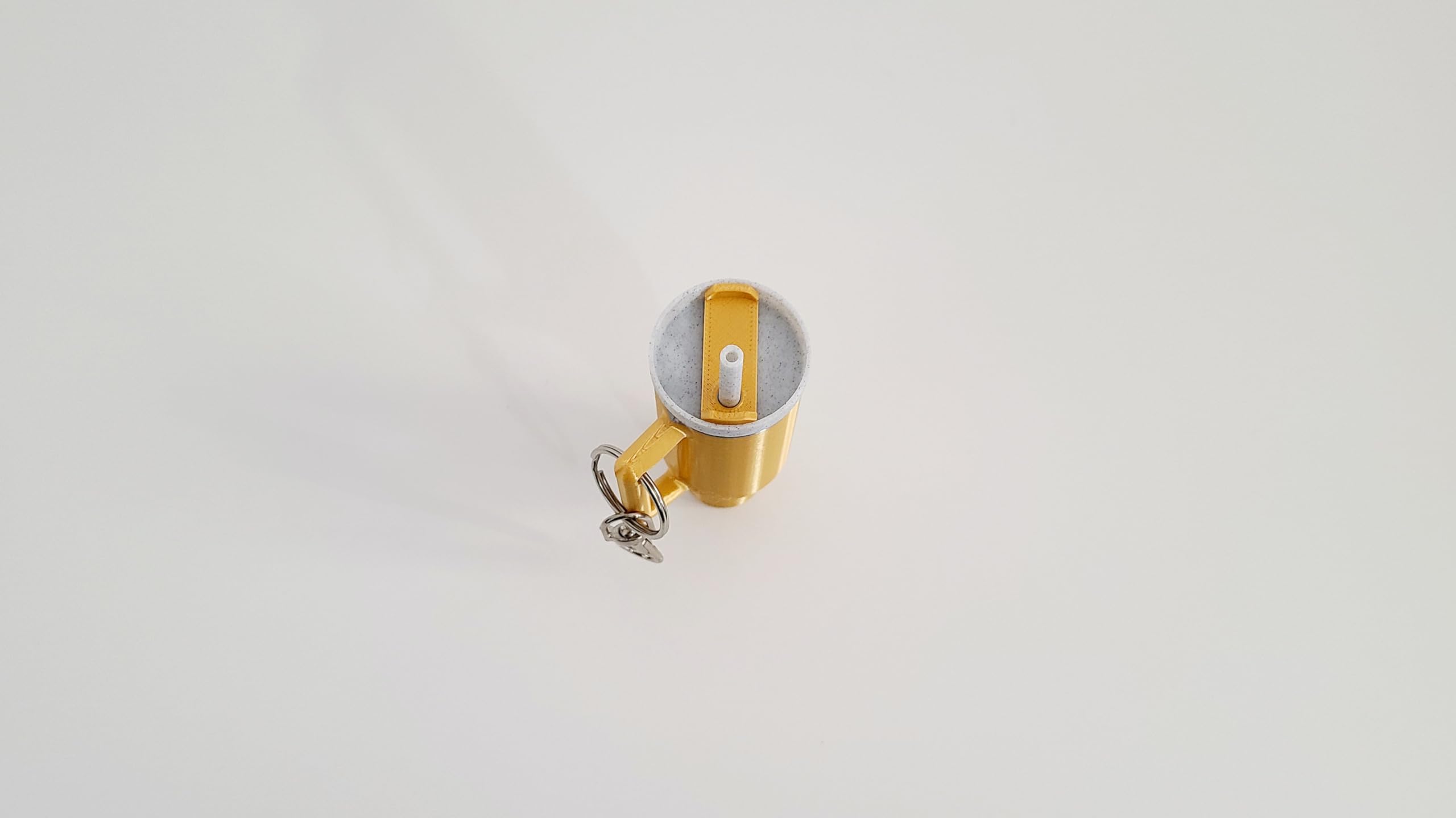 Miniature Stanley Tumbler Cup Replica Keychain - 3D Printed Desk Accessory (Shiny Gold)