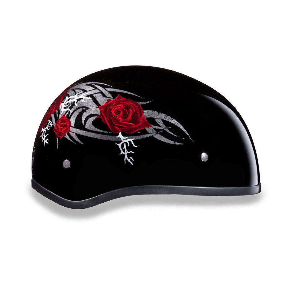 Daytona Helmets Half Skull Cap Motorcycle Helmet - Dot Approved [Rose] [L]
