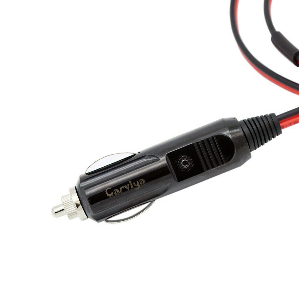 Carviya 2 Pack 12V 24V Heavy Duty 16Awg 0.5M 0.5 Meter 15A 20A Male Plug Cigarette Lighter Adapter Power Supply Cable For Car In