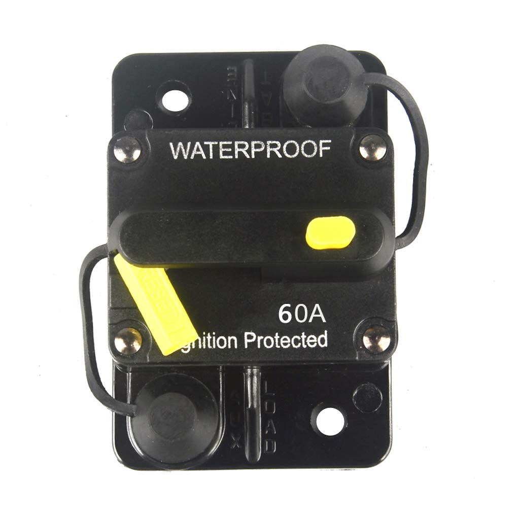Wohhom 60 Amp Circuit Breaker Waterproof 30A-300A Manual Reset Fuse Inverter For Trolling Motor Auto Car Rv Marine Boat Current
