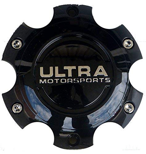 Ultra Motorsports 6 Lug Wheel Center Cap, Gloss Black, Model 89-9765BK, Qty 1