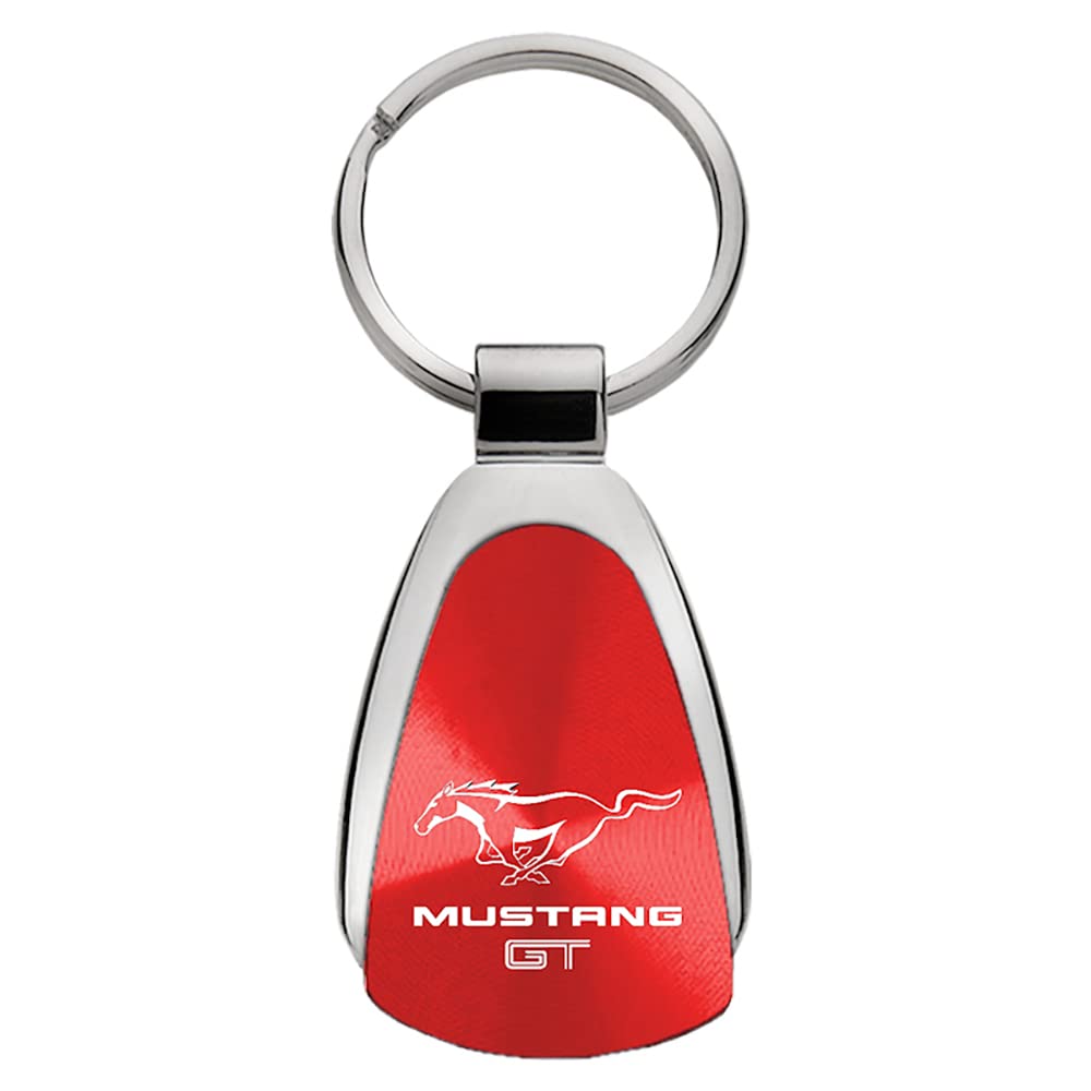 AuTOMOTIVE GOLD Tear Drop Key Chain for Ford Mustang GT (Red)