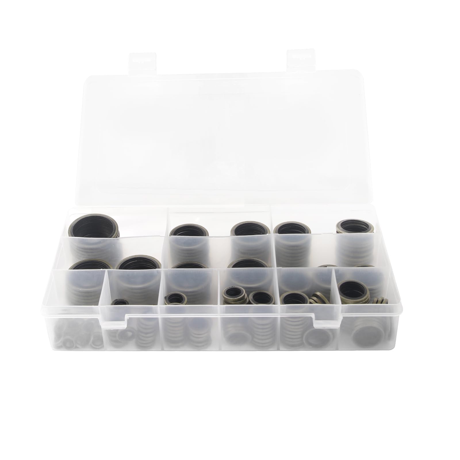 245Pcs Oil Drain Plug Crush Washer Gasket Seal Assortment - 6 8 10 12 14 16 18 20 22 24 27 30 Mm - Universal Fit 245Pcs 12 Sizes