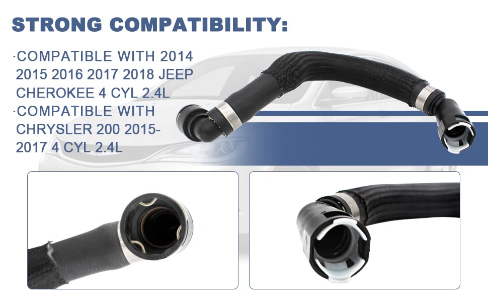 Cool Star 68199254Ab 68199254Aa Hvac Heater Hose Connector Compatible With 2014-2018 Jeep Cherokee 2.4L And Compatible With Chry