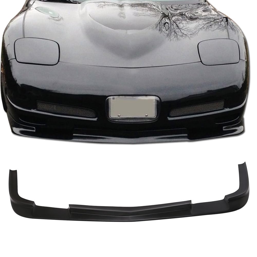 Front Bumper Lip Compatible with 1997-2004 Chevy Corvette C5, ZR1 Style Black PU Front Lip Finisher Under Chin Spoiler Protector