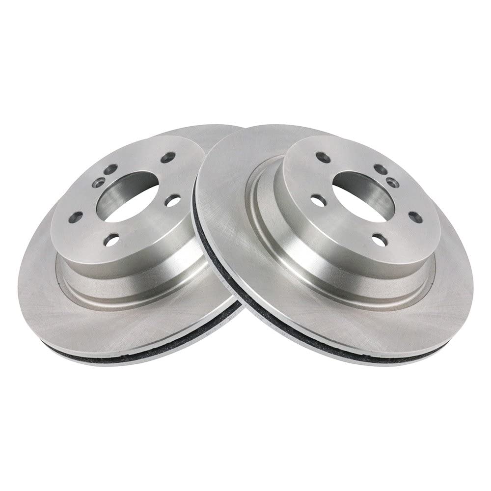 Trq Rear Brake Rotors Set Vented Compatible With 2006 Mercedes-Benz Cls500 2003-2006 E320 2006-2016 E350 E500 2007-2009 E550 201