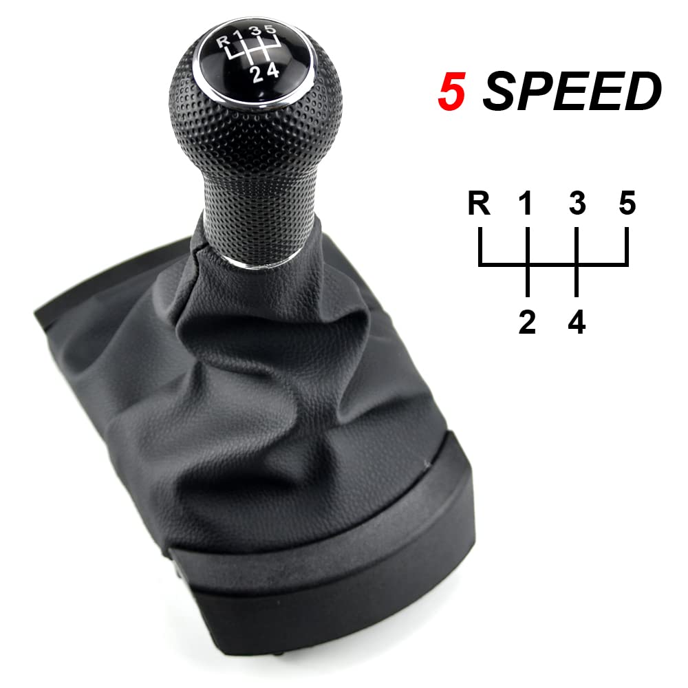 Qklsudua 5 Speed Car Gear Shift Knob Lever Stick Gaiter Boot Cover Collar Dust Cover Compatible With Se-At Ibi-Za 2002-2008
