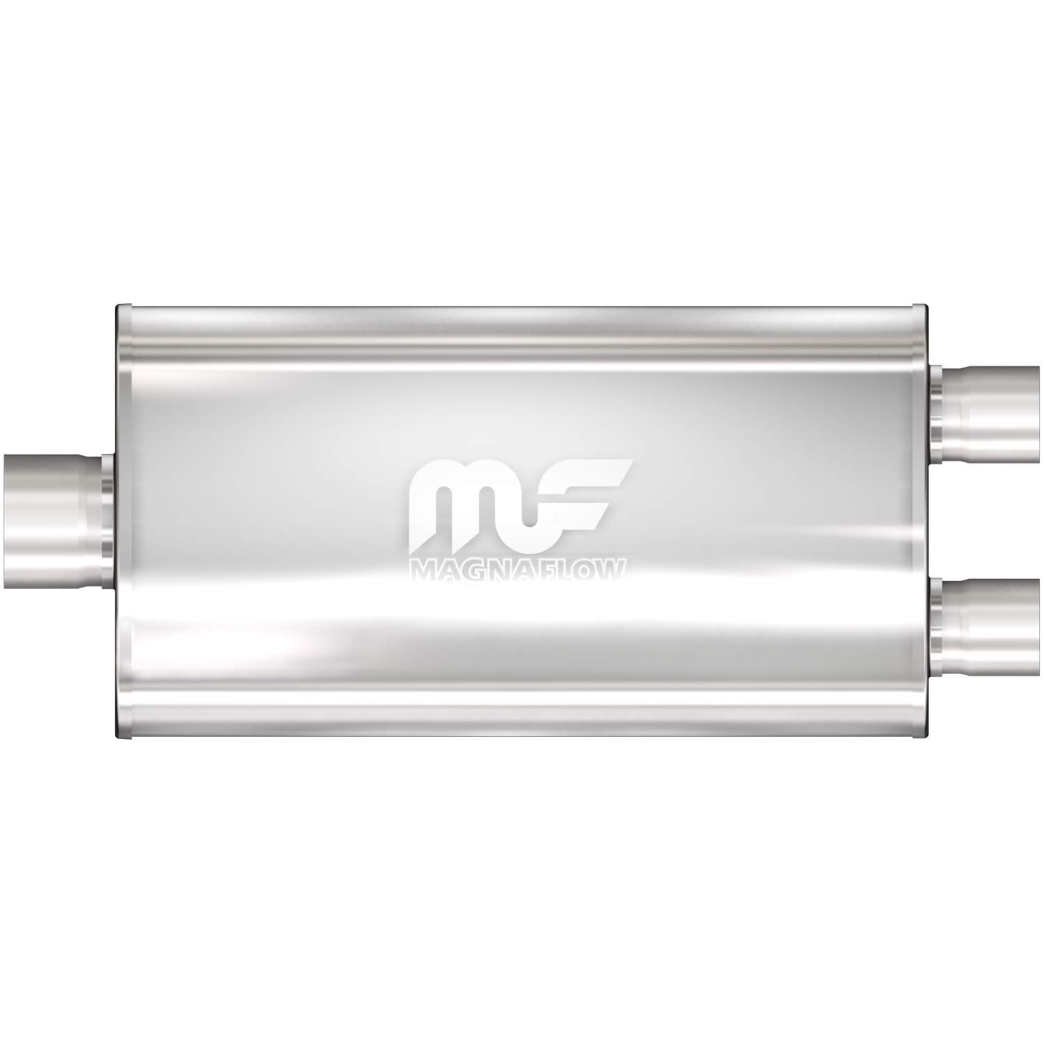 Magnaflow Performance Exhaust Muffler 12595: 3.5'/3' Inlet/Outlet, 5X11X22' Oval, Stainless Steel, Satin Finish