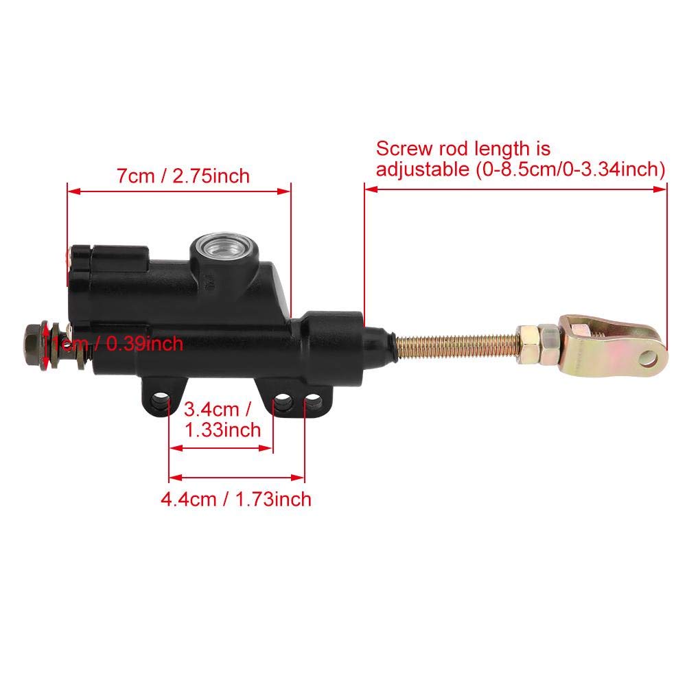 Rear Brake Master Cylinder Coolster 10mm Compatible with 50cc-125cc ATVs for Most of Motorcycle, Such as Suzuki/Kawasaki/Honda/Y