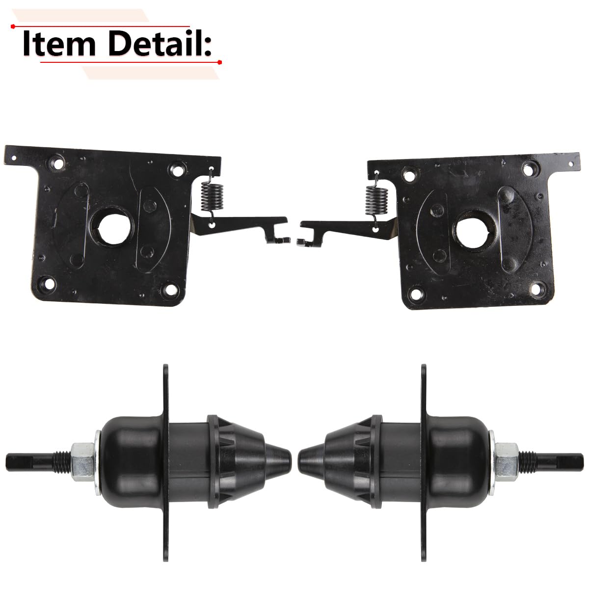 RLB-HILON Hood Release Latch for Volvo VN VNL 2004-2018, Iron, Black, Model 20565619, 4PCS Upper & Lower, Driver & Passenger Side