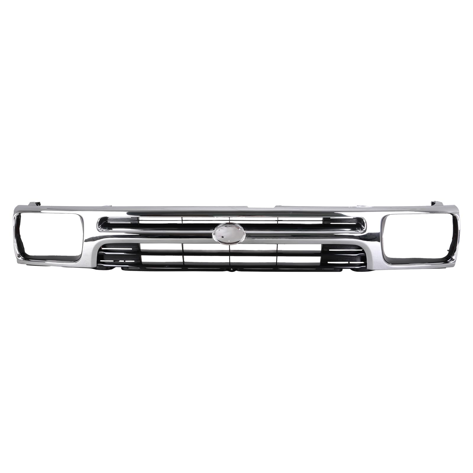 TYG (CAPA QUALITY) Chrome Front Grille Compatible with 1992-1995 Toyota Pickup DLX 2WD Chrome, ABS OEM Replacement Bumper Grill