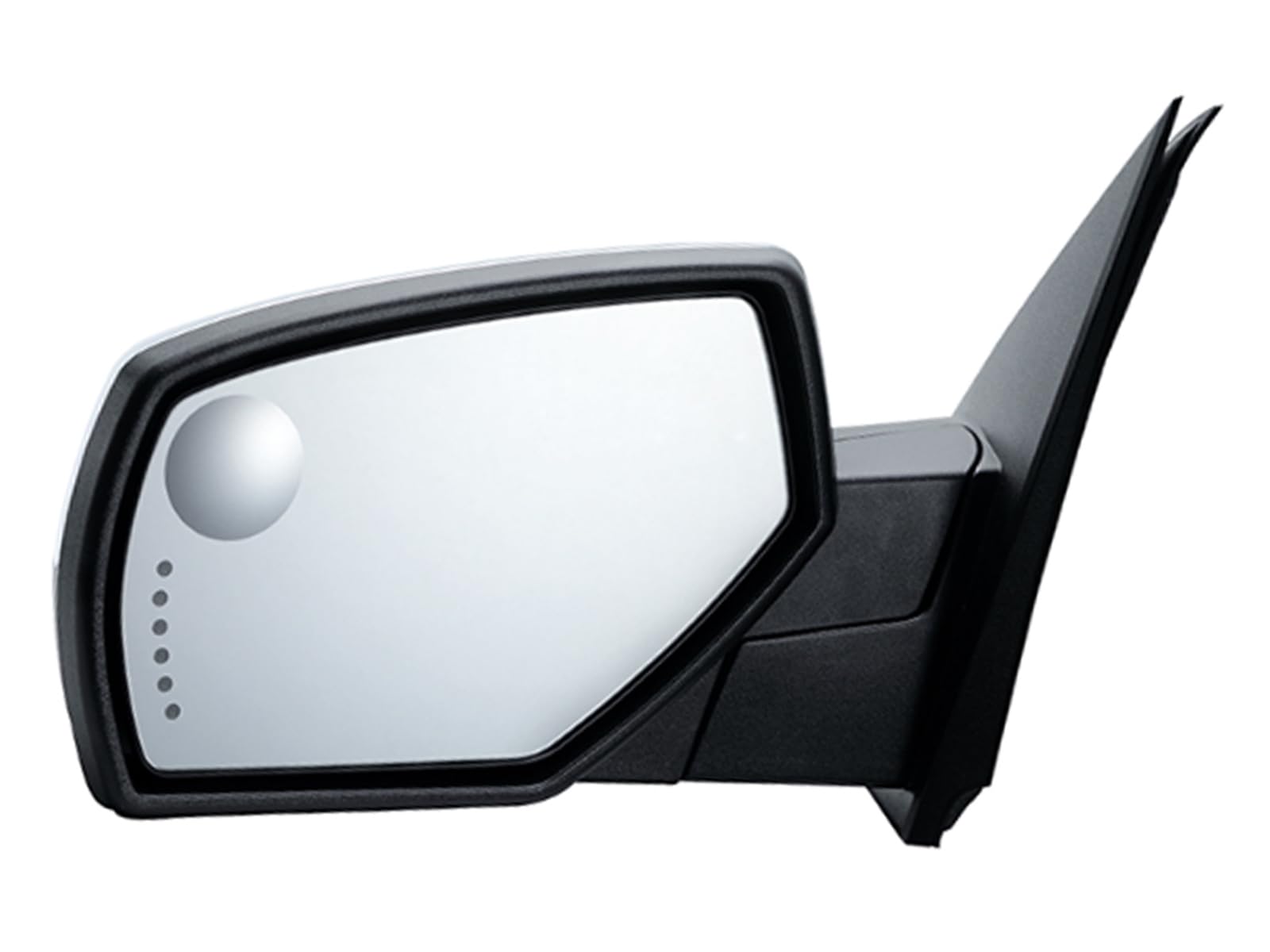 Auto Parts Avenue APA Replacement Mirror - Power Folding, Heated, Chrome Cap, Driver Left Side, Black with Chrome, Model CV095546-1