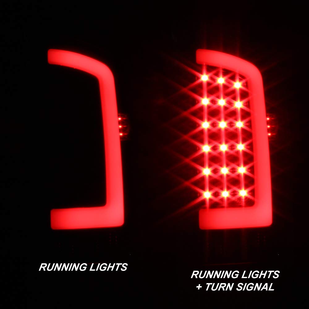 Akkon - For 03-06 Dodge Ram 1500 2500 3500 Led Drl Light Tube Black Tail Brake Light Lamp Assembly