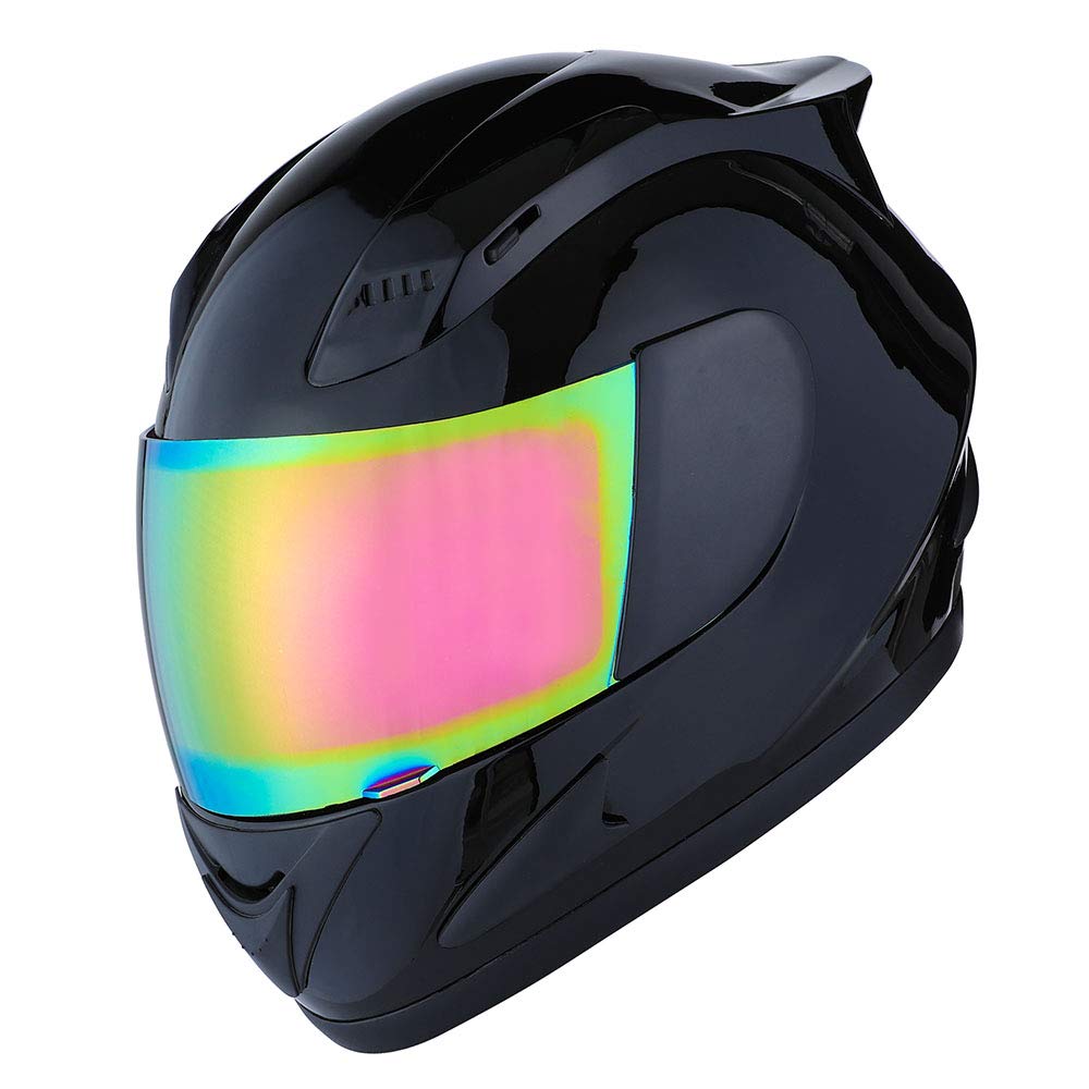 1Storm Full Face Motorcycle Helmet - Large (57-58 CM) - Glossy Black - Thermoplastic Material