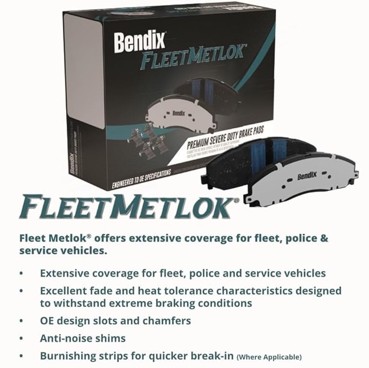 Bendix Fleet Metlok Mkd844Fm Brake Pads For Select Models Buick Rendezvous Venture,Oldsmobile Silhouette Aztek