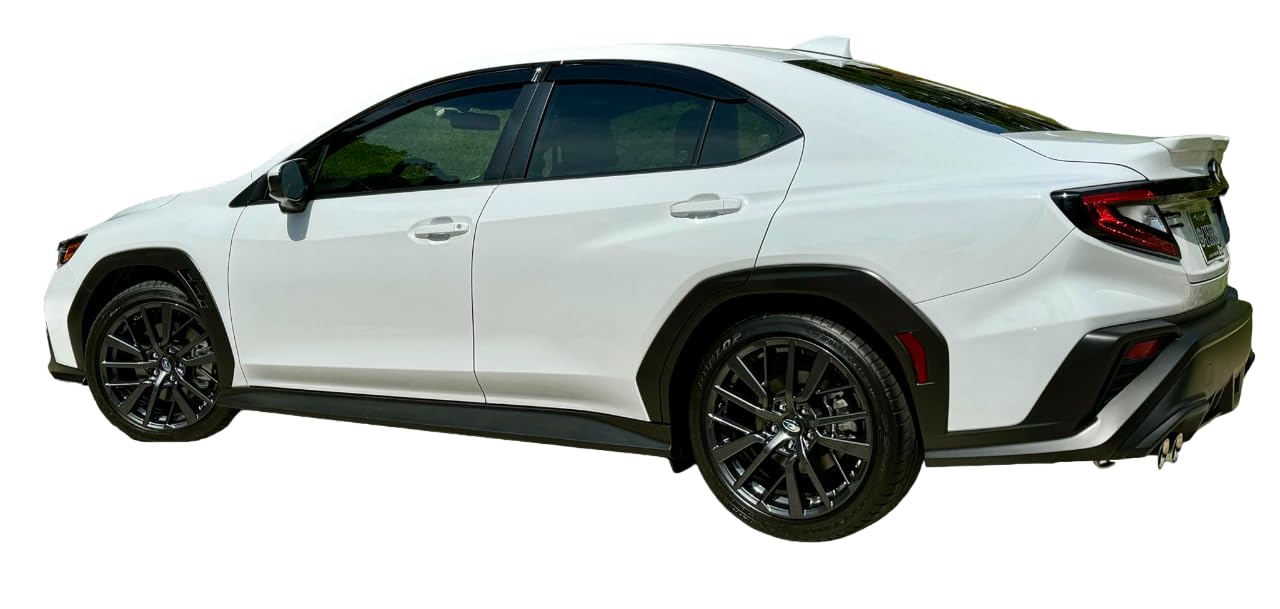 2022-2025 Tape-On Side Window Visor Deflectors For Subaru Wrx Premium Limited Gt Smoke Tinted Rain Guards 2023 2024