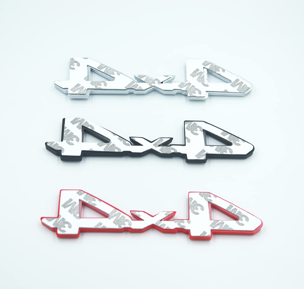 Huapx 1Pack Metal Car 4X4 Emblem 3D Chrome Badge Decal Sticker Compatible With 4Runner Tundra Tacoma Rear Tailgate Tail Gate Doo