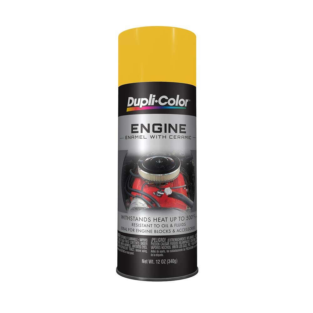 Dupli-Color De1642-6 Pk Engine Enamel Spray Paint With Ceramic - Daytona Yellow - 12 Oz Aerosol Can Pack Of 6