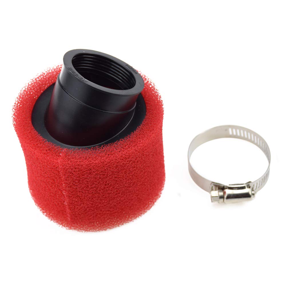 Hiaors Red 42Mm Angled Foam Pod Air Filter 125Cc 140Cc 140 200Cc Crf Klx Pit Dirt Bike Gy6 150Cc Moped Parts