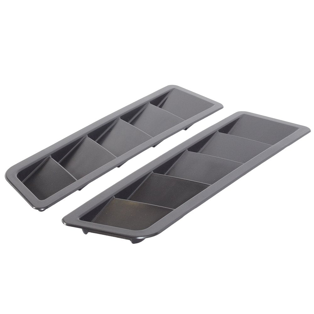 Ikon Motorsports Front Hood Vent Universal Fit For Most Vehicles Cars 17In X 5In Matte Black Abs Air Flow Hood Vent Scoop Bonnet Cover 2Pc